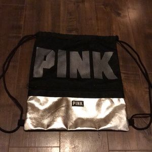 Pink drawstring backpack